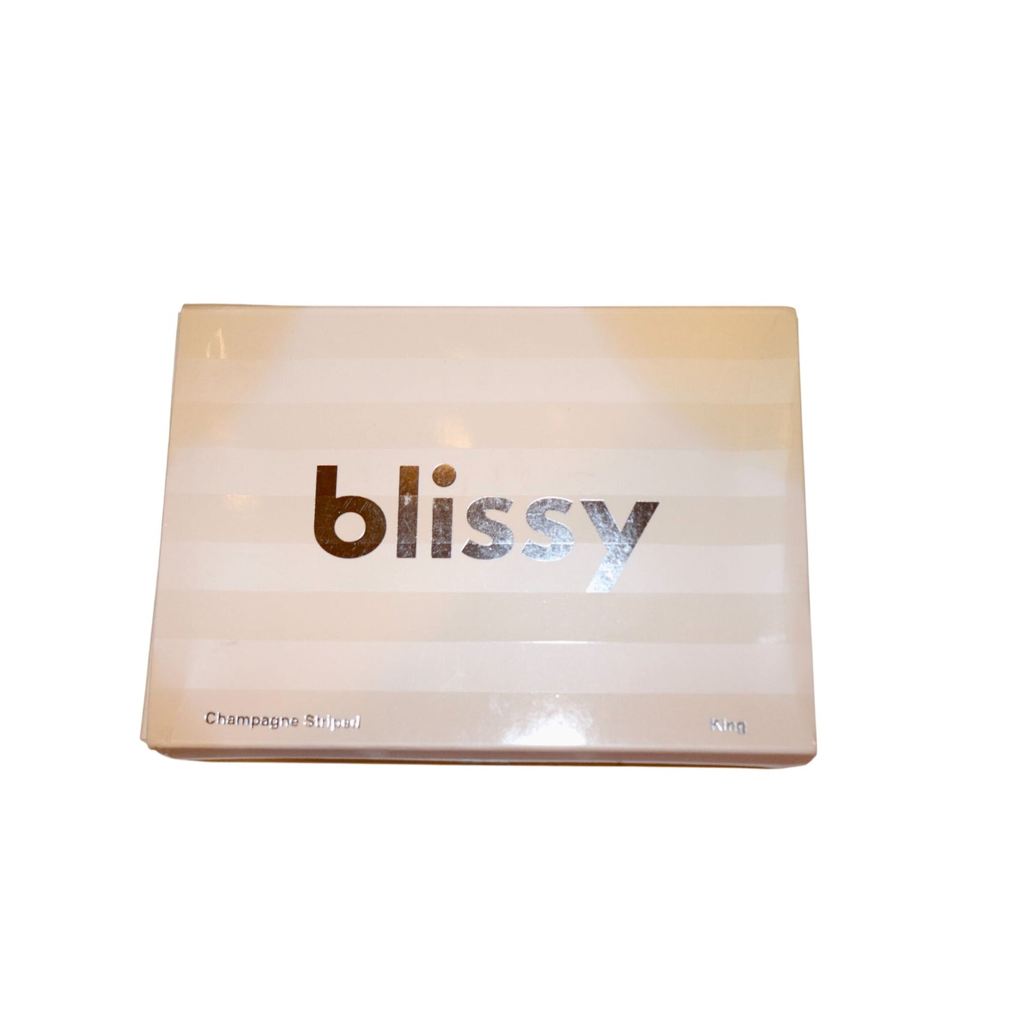 Blissy Champagne Striped King Size Pillowcase 100% Pure Mulberry Silk NEW