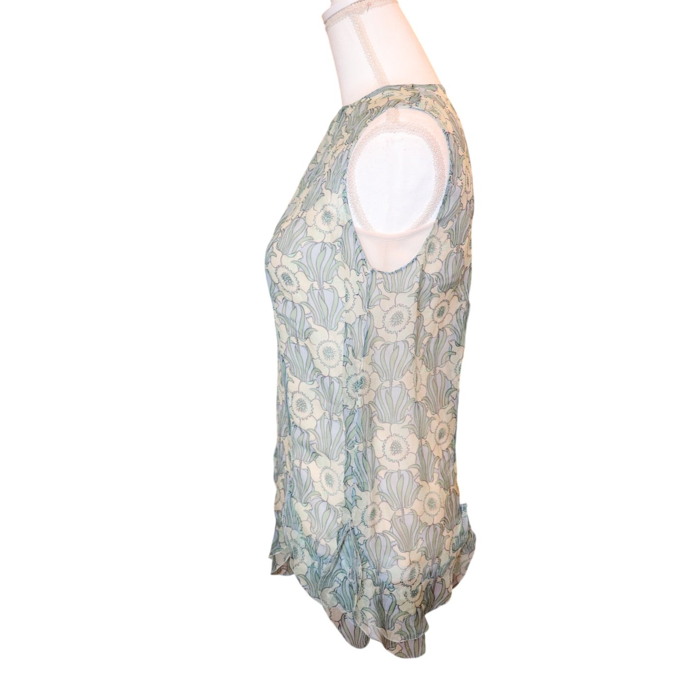 Prada Women’s Chiffon Floral Print Sleeveless Top, Size 40 NWT