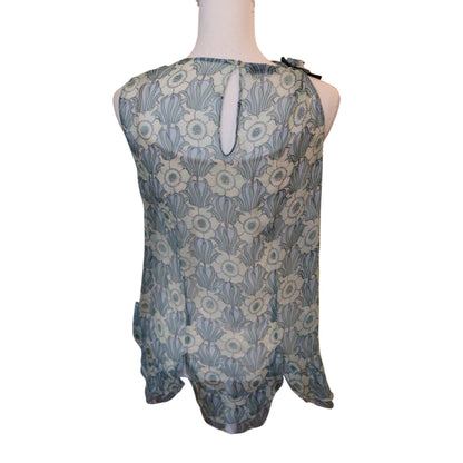 Prada Women’s Chiffon Floral Print Sleeveless Top, Size 40 NWT