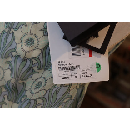 Prada Women’s Chiffon Floral Print Sleeveless Top, Size 40 NWT