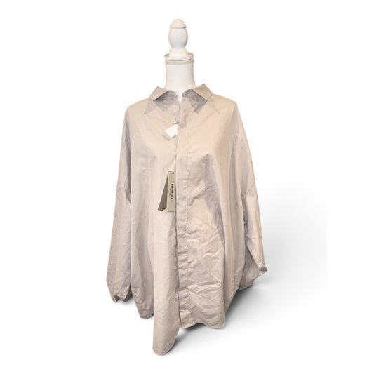 Fear Of God Essentials Oversized Beige Poplin Shirt XXL New With Tags