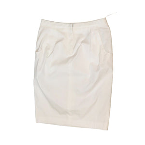 Jil Sander White Cotton Blend Pencil Skirt Size 36 Made In Italy
