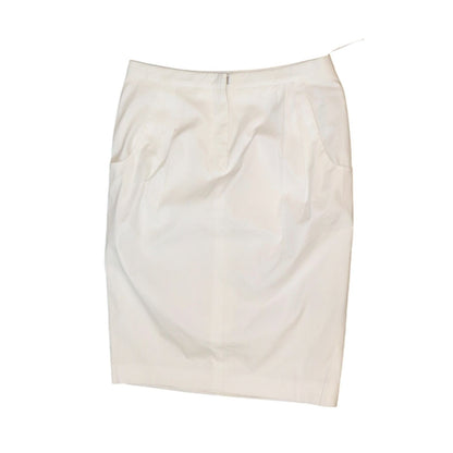 Jil Sander White Cotton Blend Pencil Skirt Size 36 Made In Italy