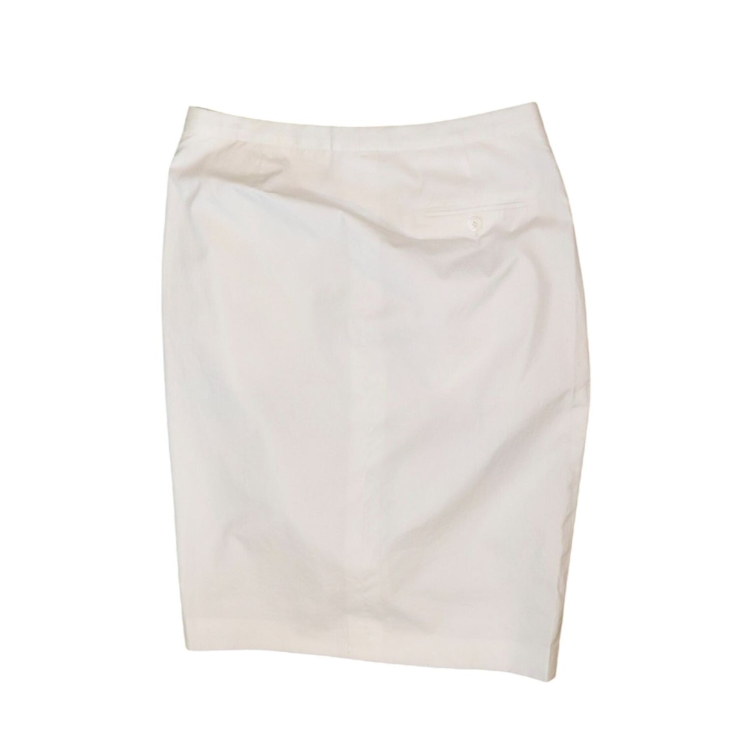 Jil Sander White Cotton Blend Pencil Skirt Size 36 Made In Italy