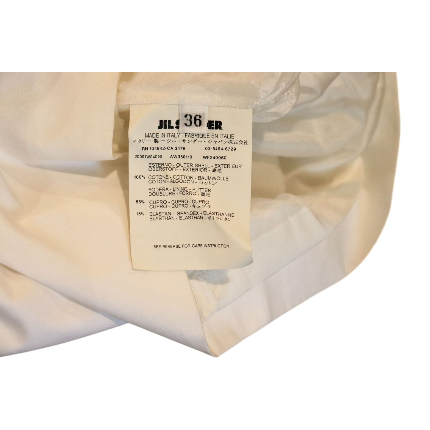 Jil Sander White Cotton Blend Pencil Skirt Size 36 Made In Italy