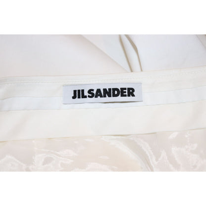 Jil Sander White Cotton Blend Pencil Skirt Size 36 Made In Italy