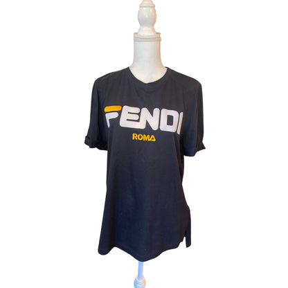 Fendi Roma Special Edition 2018/19 Black Cotton T-Shirt Size M