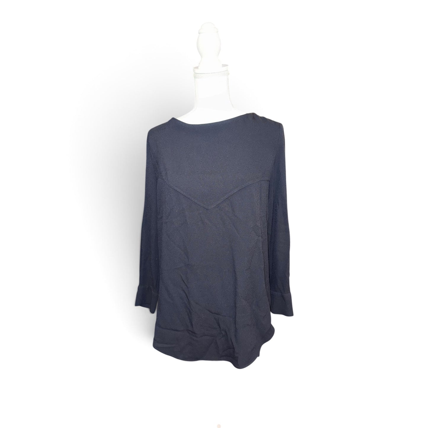 Balenciaga Paris Womens Black Long-Sleeve Blouse Side Zipper Size 40/US 4