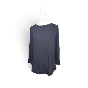 Balenciaga Paris Womens Black Long-Sleeve Blouse Side Zipper Size 40/US 4