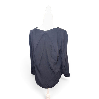 Balenciaga Paris Womens Black Long-Sleeve Blouse Side Zipper Size 40/US 4
