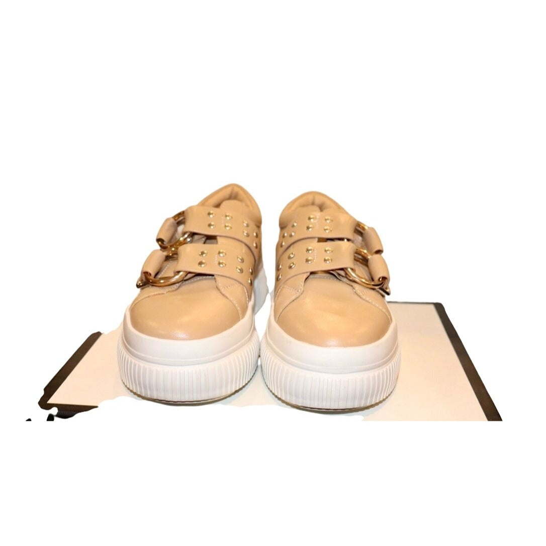 J/Slides Women's Waldo Studded Buckled Platform Sneakers, Size 7 New