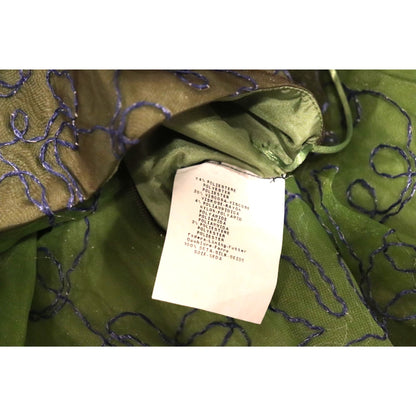 Emporio Armani Green & Blue Embroidered Floral Gown, Size 38/US 2 NWT