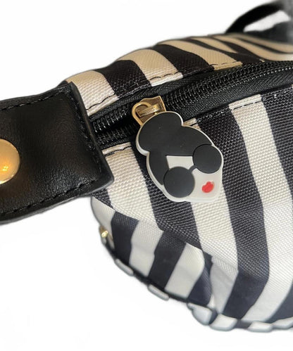 NWT Alice + Olivia Black and White Striped Tote Bag