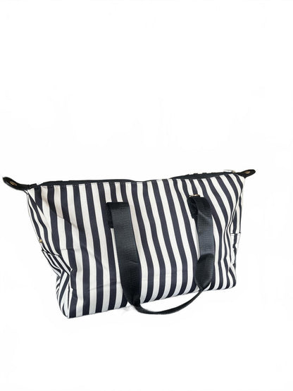 NWT Alice + Olivia Black and White Striped Tote Bag