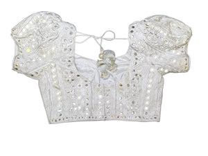 Nazila Couture Mirror Work Embroidered Choli, Size M