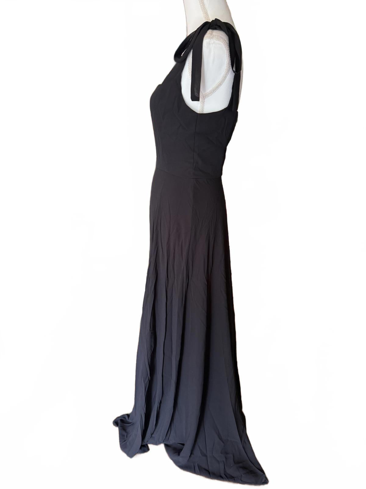 New Lulus Black Formal Dress with Tie Shoulder Straps, Size Small