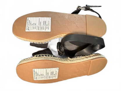 Splendid Black Espadrille Sandals with Ankle Strap, size 6