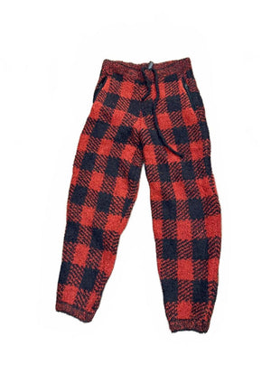 SKIMS Red and Black Checkered Women's Pants, S/M