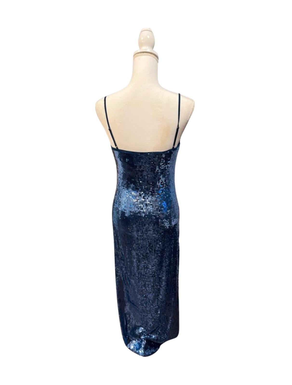 Reformation Navy Sequin Gown, Size M