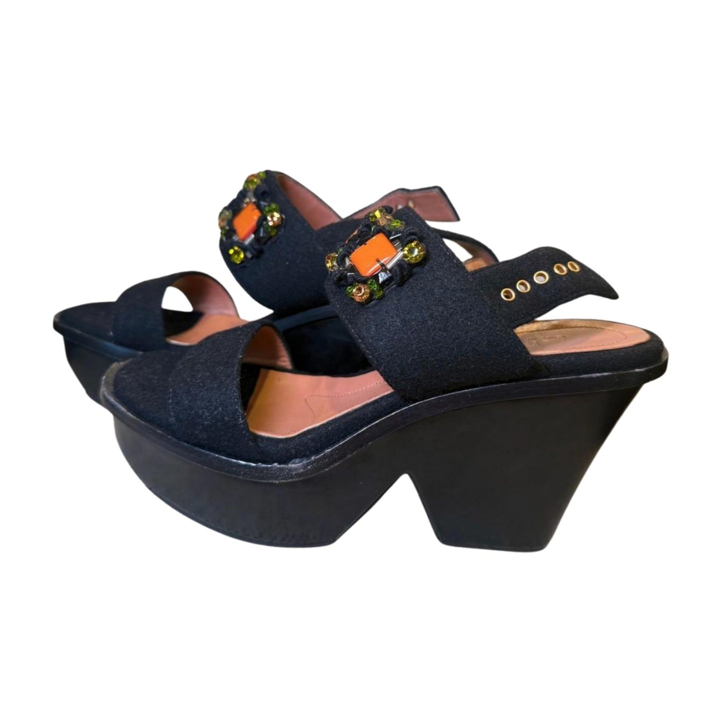 Marni New Embellished Platform Sandals, size 39