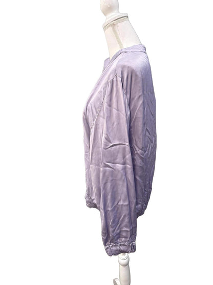 Michela Mii Light Purple Viscose Blend Bomber Jacket, One Size (up to Large)