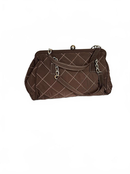 Vera Bradley Brown Quilted Women's Shoulder Bag with Chain Strap