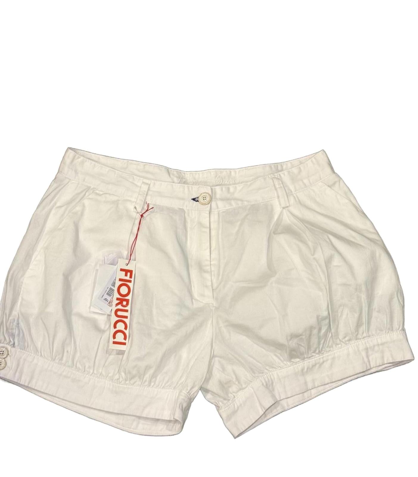 Fiorucci White Women's Shorts, Size 46/US 12 NWT
