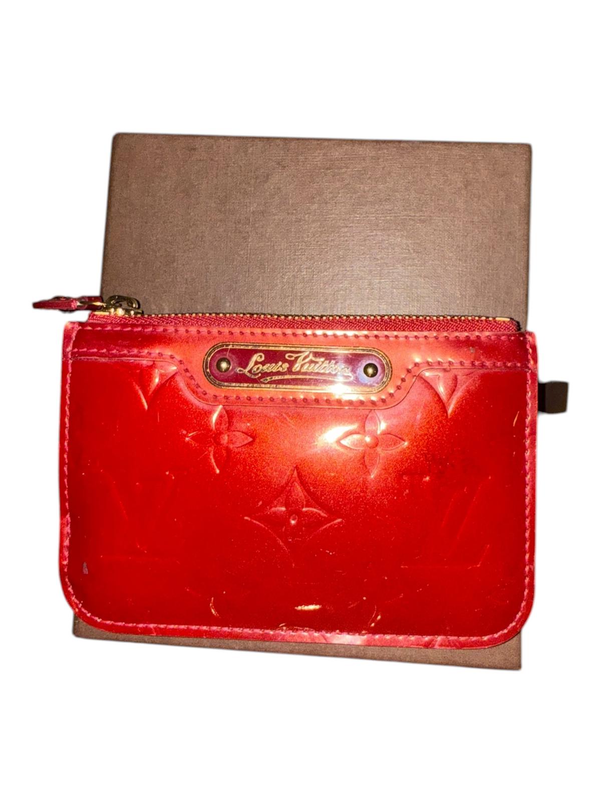Louis Vuitton Red Vernis Leather Zip Wallet