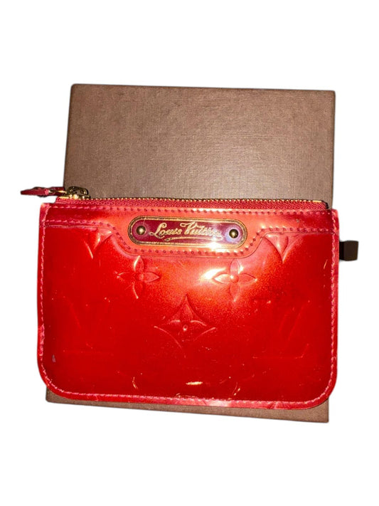 Louis Vuitton Red Vernis Leather Zip Wallet