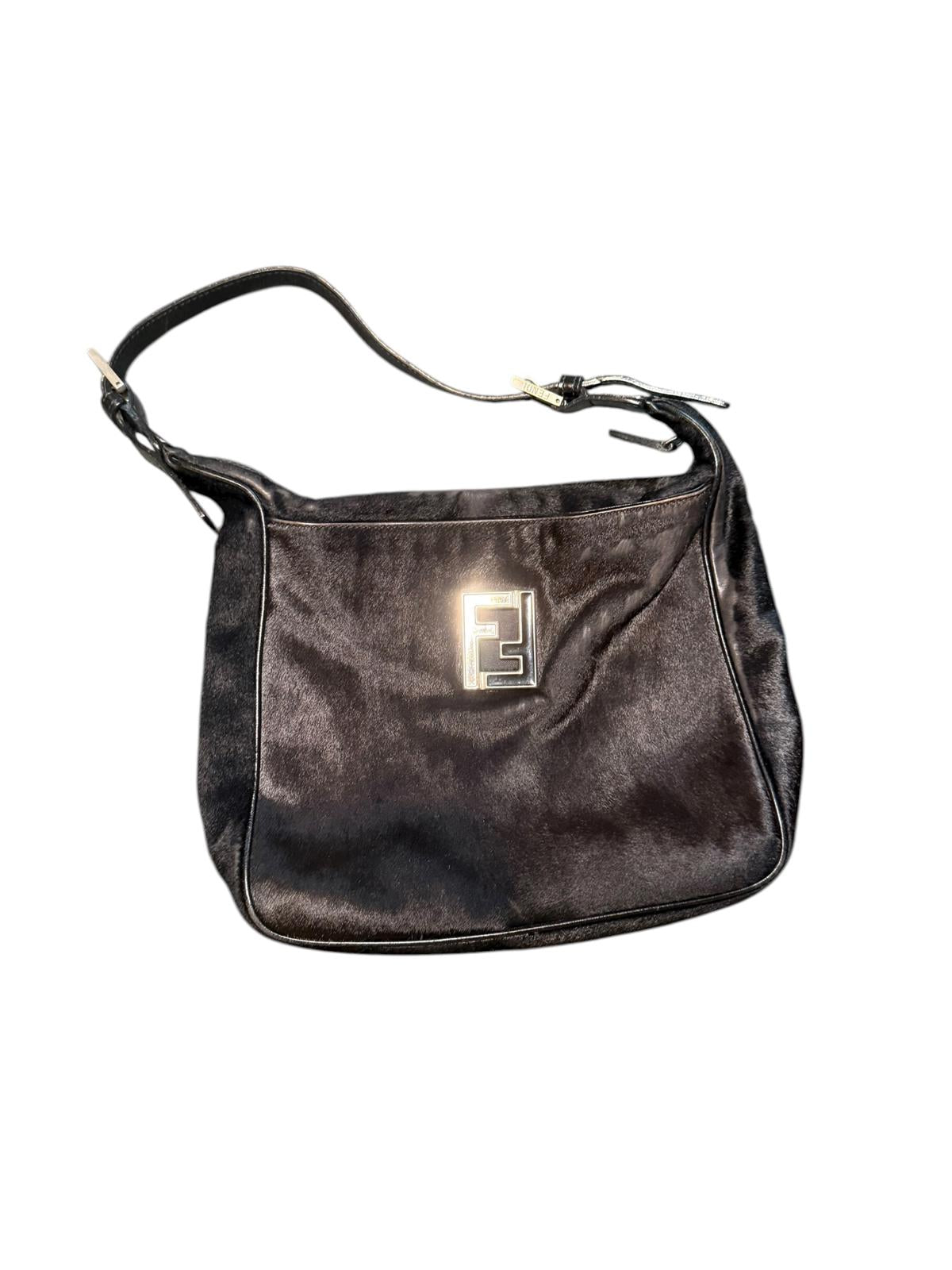 Fendi Black Pony Hair Shoulder Bag