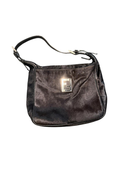 Fendi Black Pony Hair Shoulder Bag