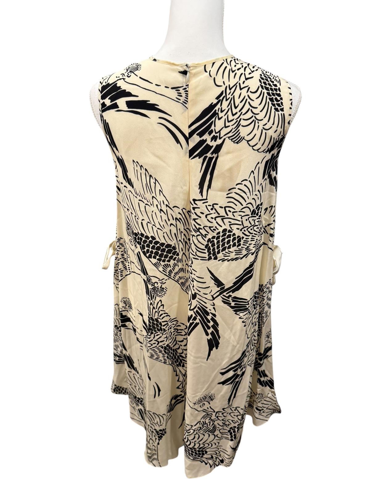 New RED Valentino Silk Bird Print Sleeveless Dress, Size 40 (US 4–6)