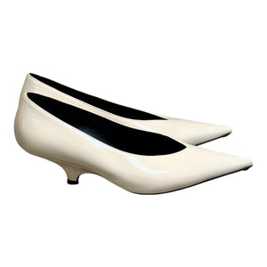 Toteme The Wedge Ivory Patent Leather Kitten Heel Size 7.5/EU 8