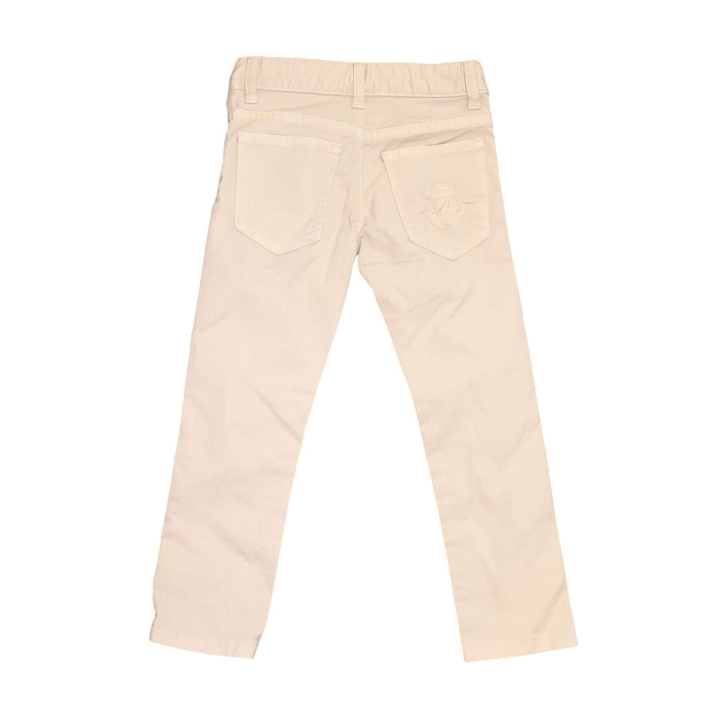 Dolce & Gabbana Kids Beige Cotton Slim Fit Pants, Sz 3