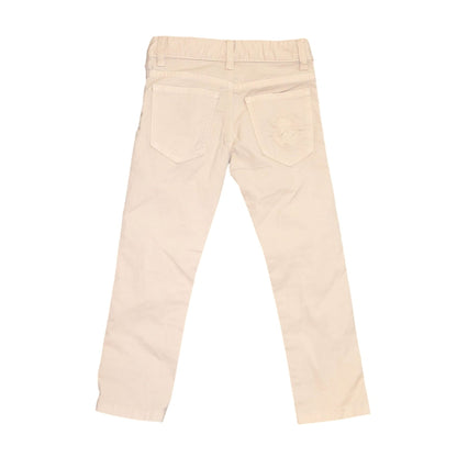 Dolce & Gabbana Kids Beige Cotton Slim Fit Pants, Sz 3