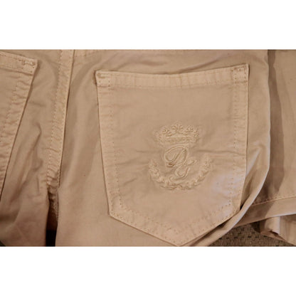 Dolce & Gabbana Kids Beige Cotton Slim Fit Pants, Sz 3