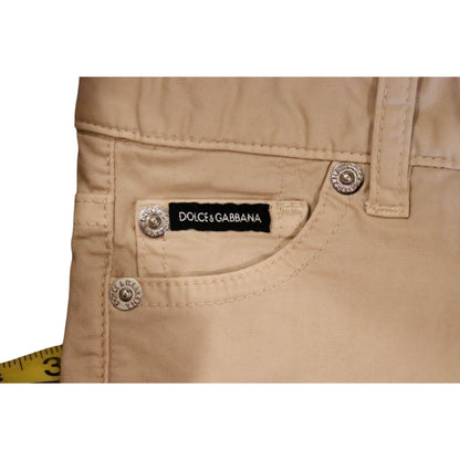Dolce & Gabbana Kids Beige Cotton Slim Fit Pants, Sz 3