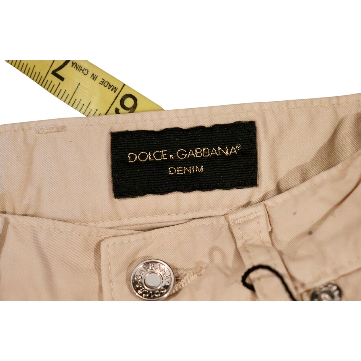 Dolce & Gabbana Kids Beige Cotton Slim Fit Pants, Sz 3