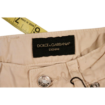 Dolce & Gabbana Kids Beige Cotton Slim Fit Pants, Sz 3