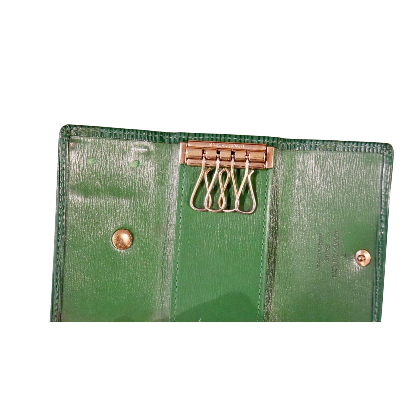 Louis Vuitton Green Epi Leather Key Holder Wallet With Gold Hardware