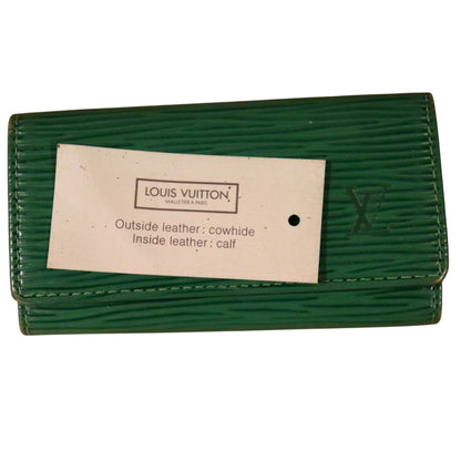 Louis Vuitton Green Epi Leather Key Holder Wallet With Gold Hardware