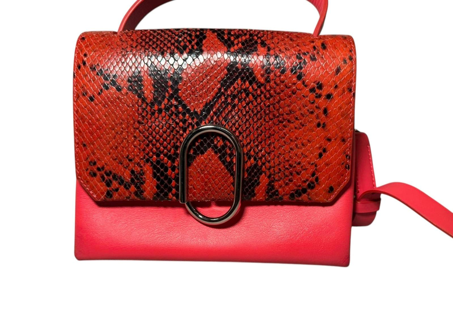 3.1 Philip Lim Alix Mini Crossbody in Red Snakeskin and Red Leather