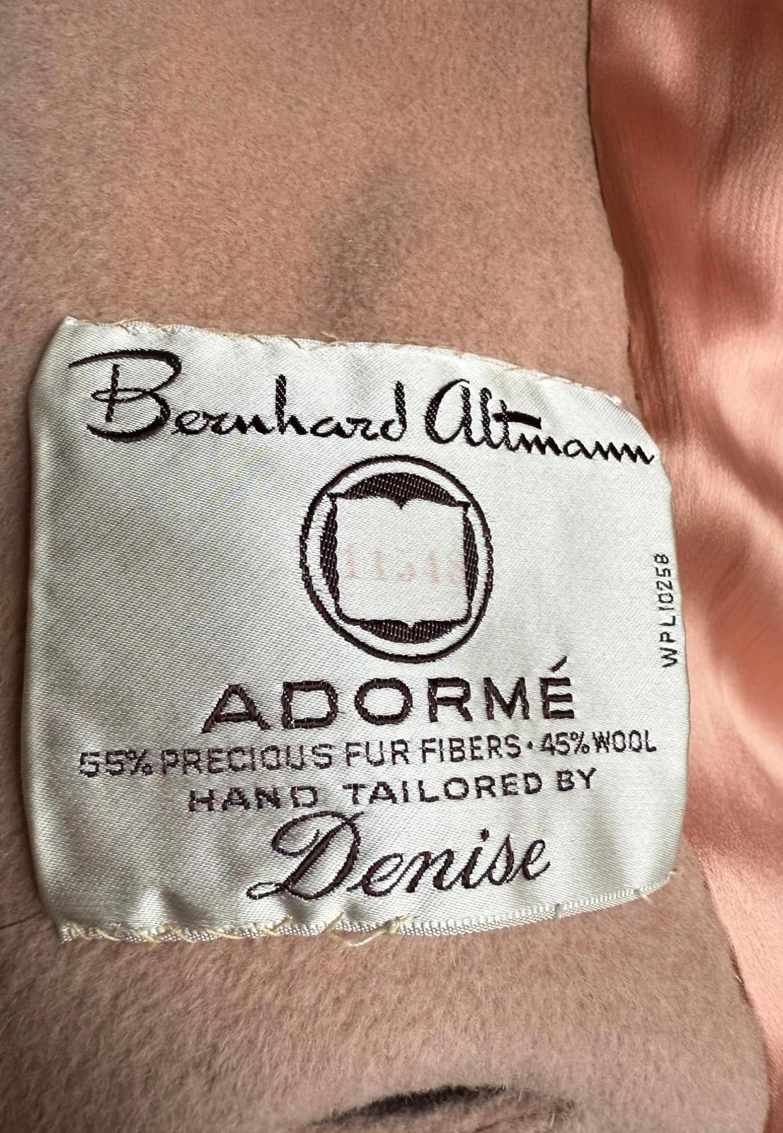 Bernhard Altmann Vintage Wool & Fur Coat, Adormé Collection, Large