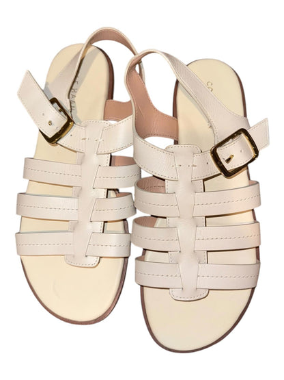 New Cole Haan Women's White Strappy Leather Sandals, 7.5