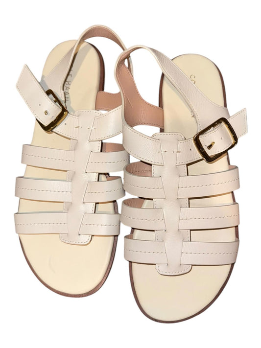 New Cole Haan Women's White Strappy Leather Sandals, 7.5