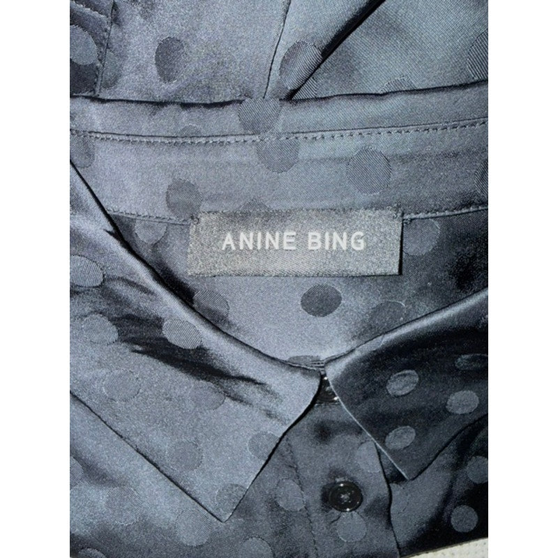 Anine Bing Amanda Black Polka Dot Shirt, Sample Small NWT