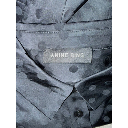 Anine Bing Amanda Black Polka Dot Shirt, Sample Small NWT