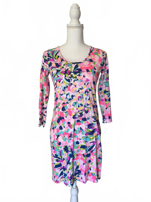Lilly Pulitzer Floral Pattern Long Sleeve Dress, XS