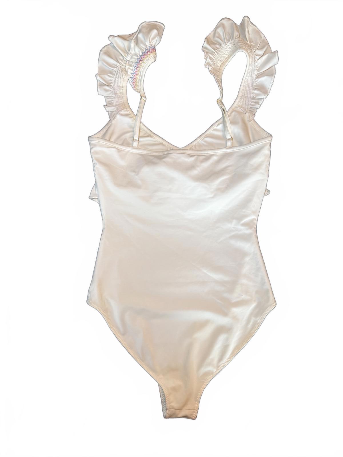 New Loveshack Fancy One-Piece Swimsuit with Ruffled Straps, Small