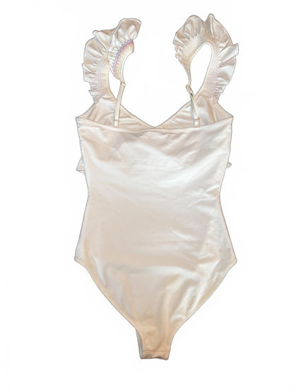 New Loveshack Fancy One-Piece Swimsuit with Ruffled Straps, Small